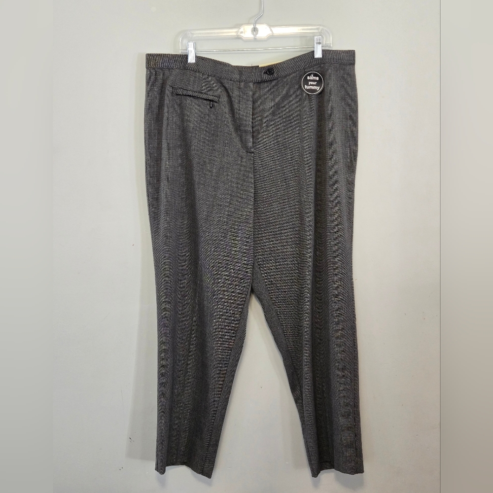 Dress Barn Charcoal Grey Black Tummy Control Trousers NWT Size 20W Slim Leg